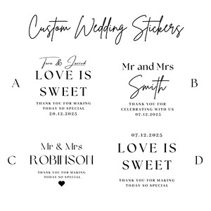 Wedding Favour Stickers Round Personalised Wedding Sticker Gift Tag Custom Sticker His Her Favour Wedding Gift Guest Party Favour Sticker bild 5