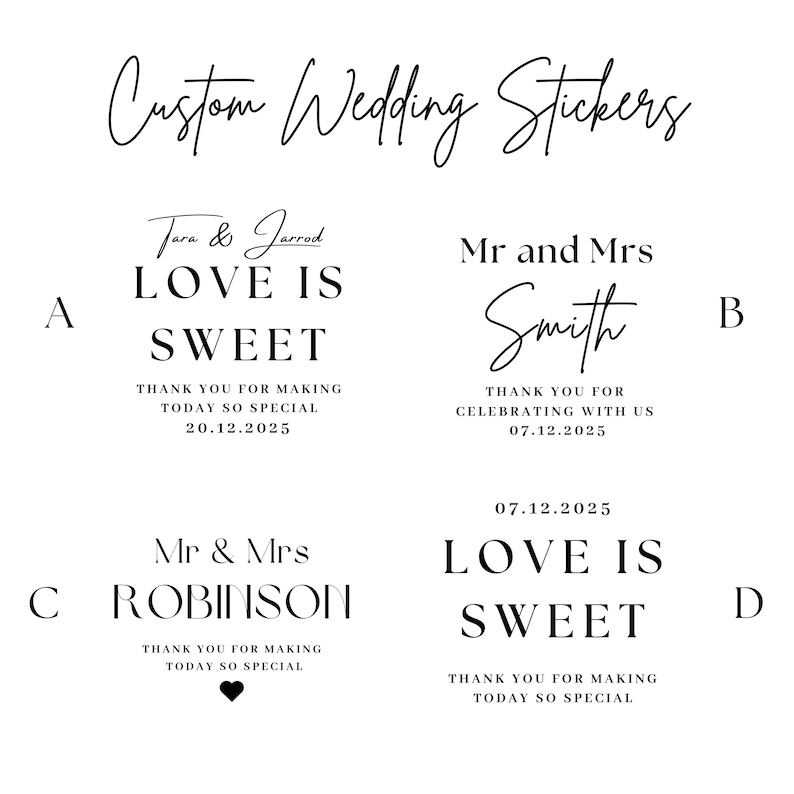 Wedding Favour Stickers Round Personalised Wedding Sticker Gift Tag Custom Sticker His Her Favour Wedding Gift Guest Party Favour Sticker bild 5