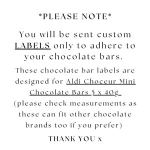 Chocolate Bar Wrapper Wedding Favours Personalised Chocolate Bar Party Favours Aldi Chocolate Wrappers Gifts for Guests Chocolate Favours image 5