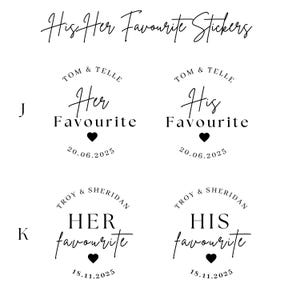 Wedding Favour Stickers Round Personalised Wedding Sticker Gift Tag Custom Sticker His Her Favour Wedding Gift Guest Party Favour Sticker bild 7
