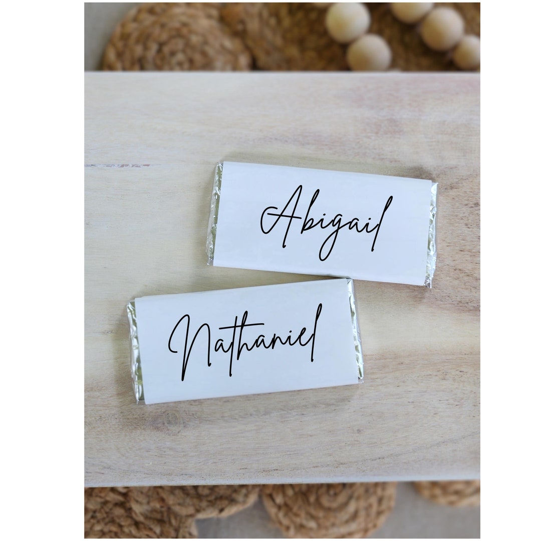 Personalized Wedding Chocolate Bar Wrappers: Name Place Cards - Etsy