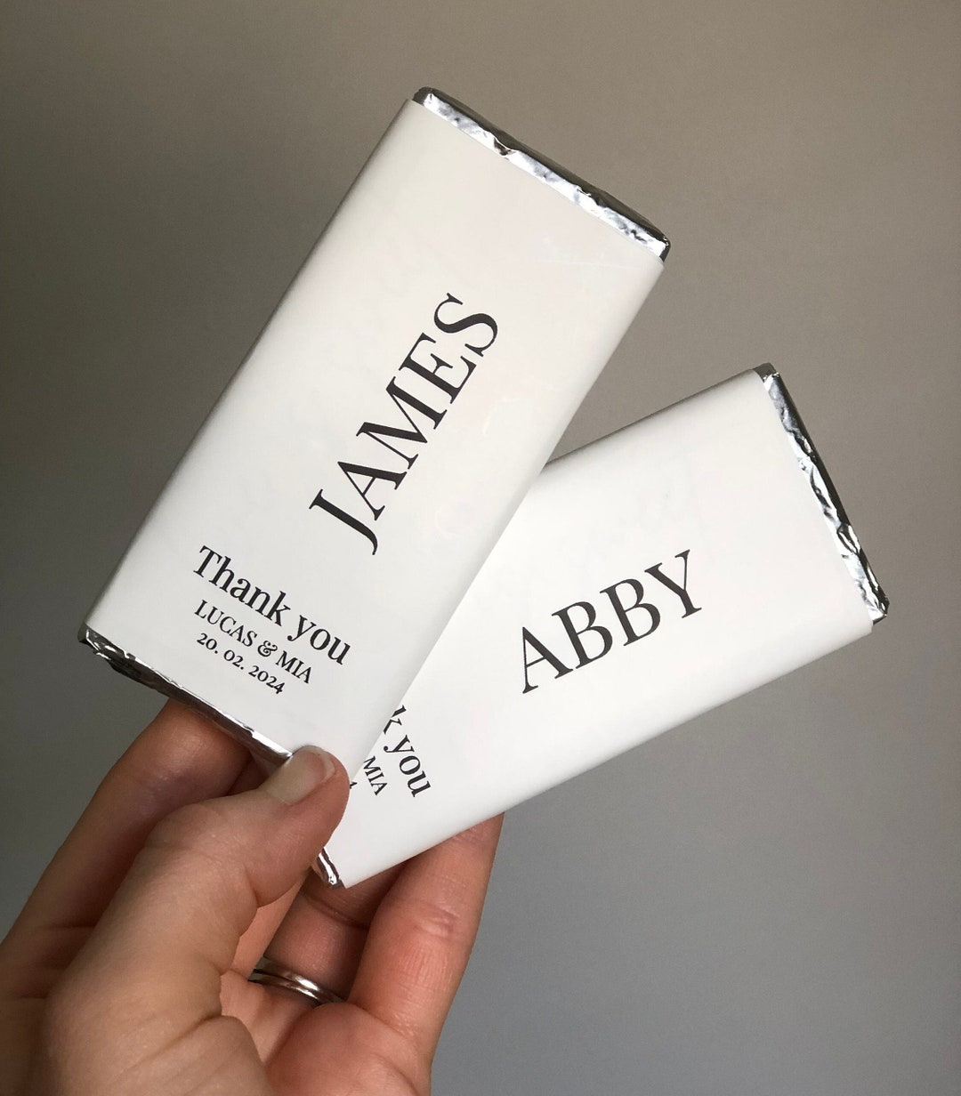 Placement Cards Wedding Favours Chocolate Bar Labels Personalised