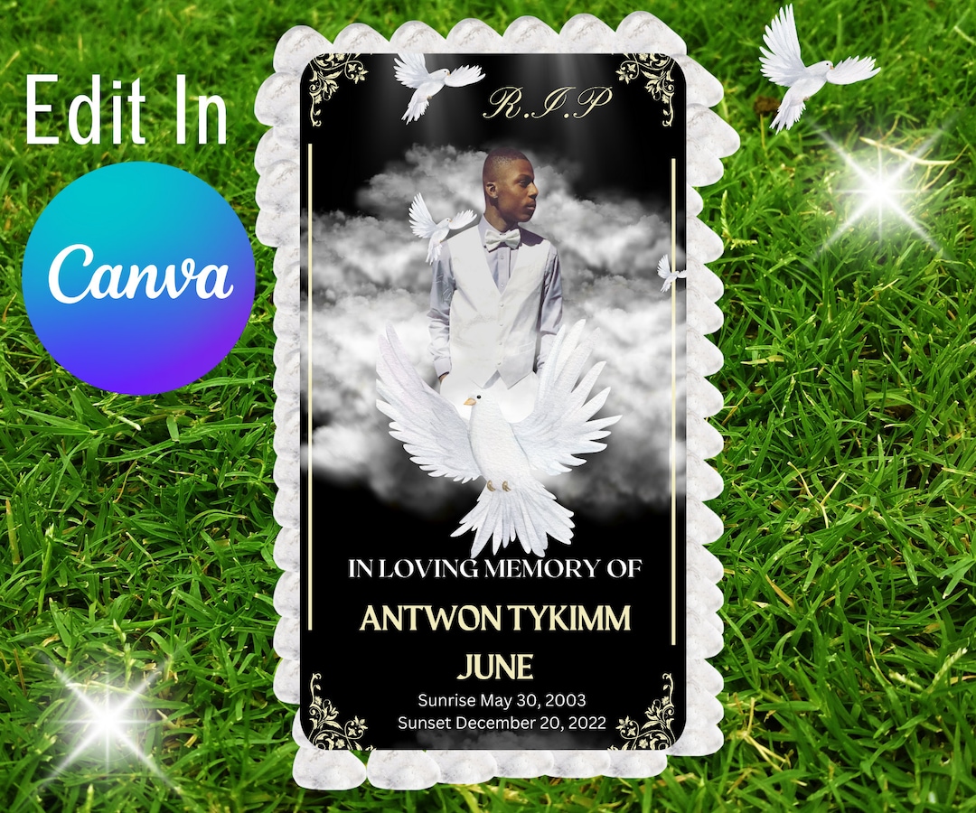 Custom Memorial Grave Blanket Template, Personalized Grave Blanket