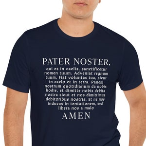 Pater Noster Unisex Short Sleeve Tee, Our Father, Catholic shirt, Traditional, Tridentine, Latin Mass, Confirmation, Priest Ordination Gift