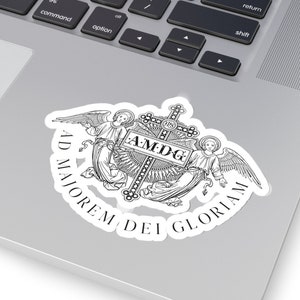 AMDG Angels - Kiss-Cut Sticker - Ad Majorem Dei Gloriam - Catholic, Jesuit