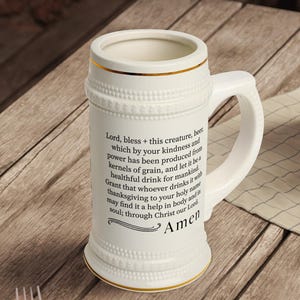 Traditional Catholic Beer Blessing Beer Stein Mug, Latin, English, Deacon, Priest, Ordination, Christmas, Gift, Fathers Day, Tridentine