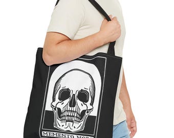 Bolso de mano Memento Mori, Calavera, Católico, Gótico, Regalo, Latino, Estético, Religioso, Halloween, Otoño, Dibujo lineal, Art Nouveau