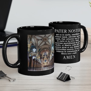 Pater Noster Catholic Mug, Our Father, Traditional, Lords Prayer, Tridentine, Latin Mass, Deacon, Priest, Ordination, Confirmation, Gift