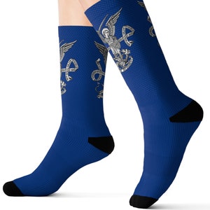 Saint Michael the Archangel Blue Socks, Police, Military, Catholic, patron Saint, Confirmation, Tradition, Priest Gift, Deacon, Christmas