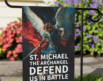 St Michael the Archangel Defend us in Battle Garden & House flag, Police Military, patron Saint, Angel, Tradition, Father, Catholic, Gift