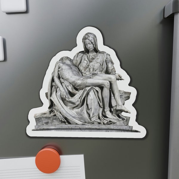 Michelangelo's Pieta Die-Cut Magnet, Catholic, Mary, Jesus, Tradition, Fine Art, Sculpture, Marble, Madonna, Christ, Mother, Love, Vatican