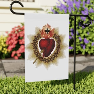 Sacré-Cœur de Jésus - Drapeau du jardin et de la maison, cadeau catholique, religieux, prêtre, diacre, cadeau d&#39;ordination, cadeau de fête des pères, cadeau de fête des mères