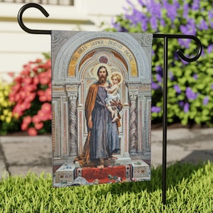 Saint Joseph, Protector of the Church - Garden & House flag, Catholic Gift, Francesco Grandi, Traditional, Jesus, Saint, Mosaic, Catholic