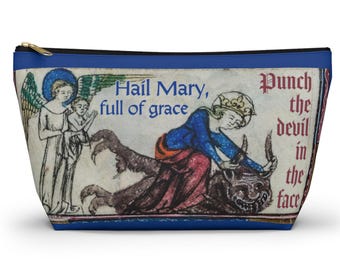 Hail Mary full of grace, punch the devil in the face, Rosary Chapel Veil Bag, Catholic gift, Mother, Blessed Virgin, Church, Funny, Joke