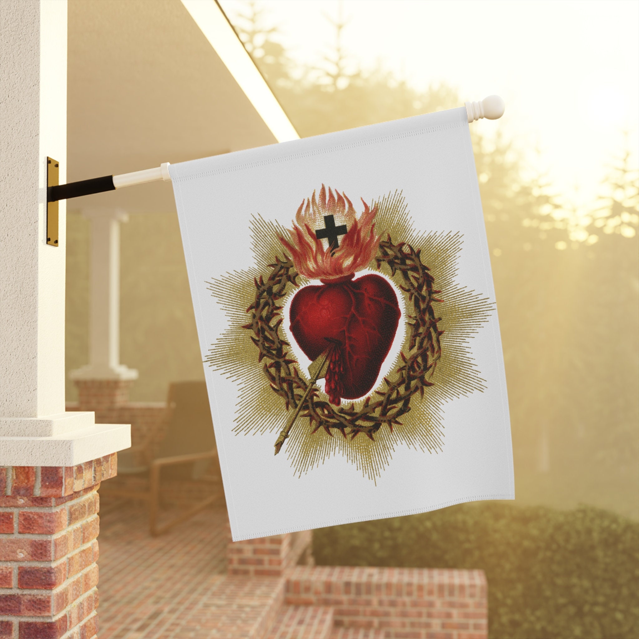 Sacred Heart of Jesus House  flag, Catholic Gift, Religious, Priest, Deacon, Ordination Gift, Fathers Day Gift, Mothers Day Gift