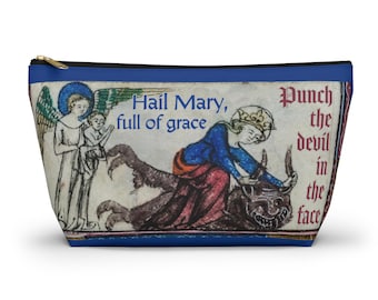 Hail Mary full of grace, punch the devil in the face, Rosary Chapel Veil Bag, Catholic gift, Mother, Blessed Virgin, Church, Funny, Joke