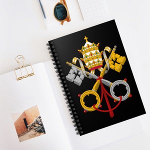 Armoiries de la Cité du Vatican Cahier à spirales, Ligne ligné, Saint-Siège, Cadeau, Pape, Pape, Catholique romain, Héraldique, Clés, Diadème papal, Traditionnel