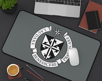 Dominican Order Logo Desk Mat, Catholic Gift, Aesthetic, Religious, Order of Preachers, Deacon, Priest Gift, Emblem