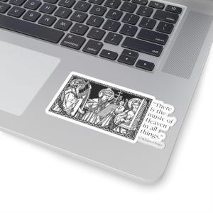 Catholic Patrons of Music Kiss-Cut Sticker, King David, St. Gregory the Great, St. Cecilia, Traditional Catholic Line Art, Patron Saints