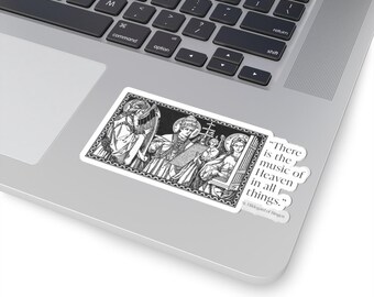 Catholic Patrons of Music Kiss-Cut Sticker, King David, St. Gregory the Great, St. Cecilia, Traditional Catholic Line Art, Patron Saints