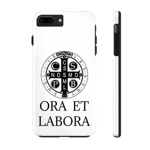 Sint-Benedictusmedaille Stevige telefoonhoesjes, case-Mate, katholiek, benedictijns, Latijn, Ora et Labora, priester, diaken, wijdingscadeau, religieus