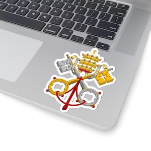Stemma della Città del Vaticano - Adesivo Kiss-Cut - Santa Sede, Papale, Papa, Cattolico Romano, Araldica, Chiavi, Tiara Papale, Tradizione