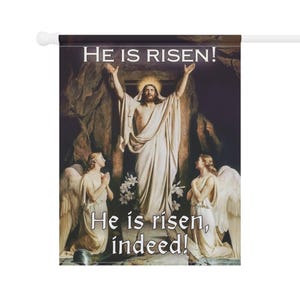 Resurrection Garden & House Flag, Catholic Gift, Easter, Jesus, Deacon ...