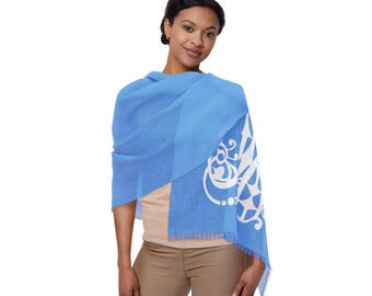 Auspice Maria Blue Light Scarf, Catholic, Gift, Traditional, Aesthetic, Mothers Day, Madonna, Ave Maria, Logo, Symbol, Madonna, Confirmation