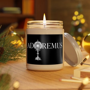 Adoremus - Duftkerzen - Katholisches Geschenk, Religiös, Monstranz, Eucharistie, Gebet, Glaube, Glauben, Latein, Tradition