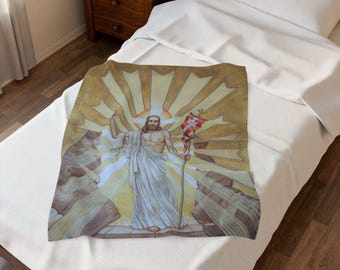 Christ Triumphant - Velveteen Plush Blanket - Christus Vincit! - Tridentine - Latin Mass - Priest - Ordination - Gift