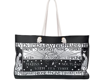 Liturgy of the Hours Weekender Bag, Catholic gift, Divine Office, Latin, Traditional, Catholic Line Art, Deacon, Priest, Confirmation