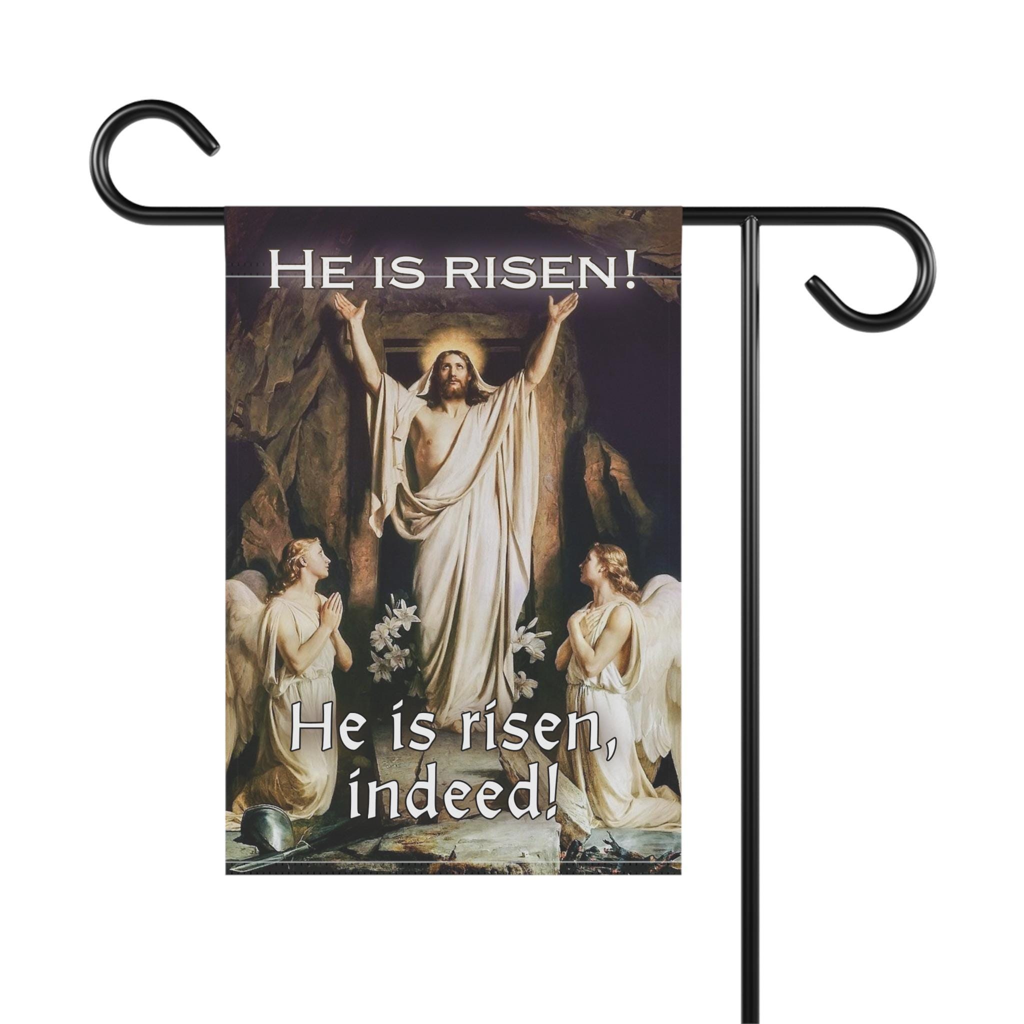 Resurrection Garden & House Flag, Catholic Gift, Easter, Jesus, Deacon ...