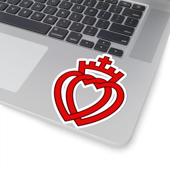 Two Hearts With a Crown - Kiss-cut Sticker - Vendee, SSPX Sticker