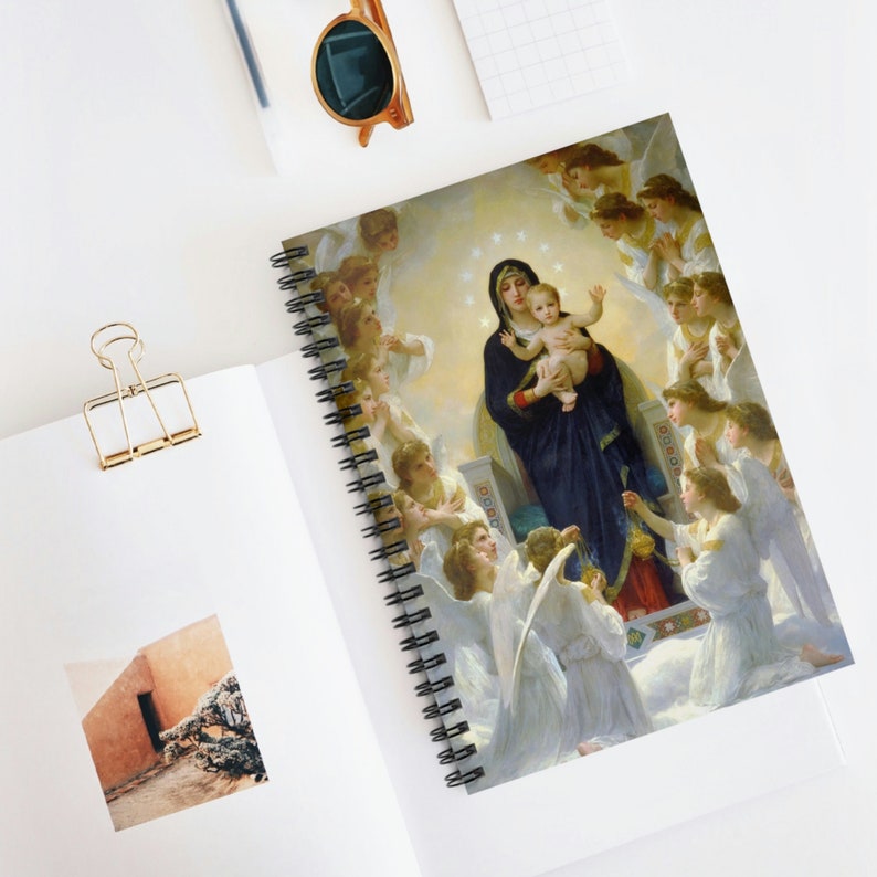 The Virgin With Angels Spiral Notebook - Ruled Line, Catholic, First ...