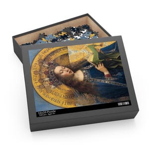 Puzzle della Beata Vergine Maria (120, 252, 500 pezzi), Pala d'altare di Gand, Jan van Eyck, Belle arti olandesi, Cristiano, Dono cattolico, Estetico immagine 8