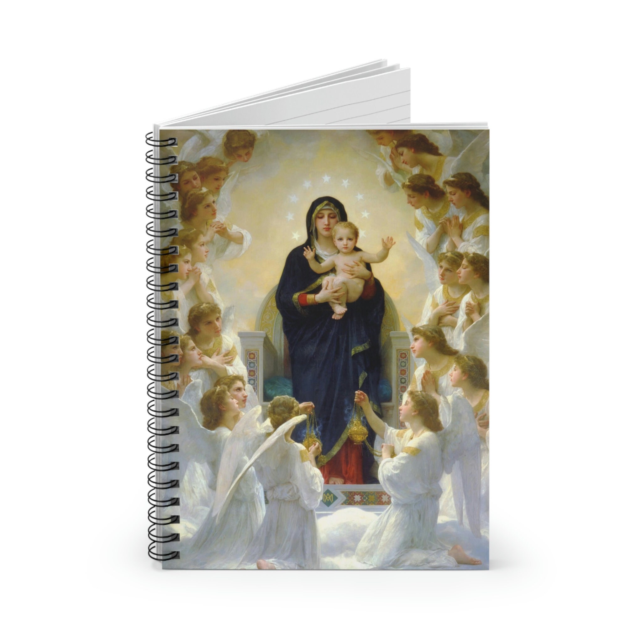 The Virgin With Angels Spiral Notebook - Ruled Line, Catholic, First ...