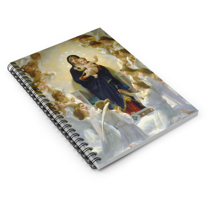 The Virgin With Angels Spiral Notebook - Ruled Line, Catholic, First ...