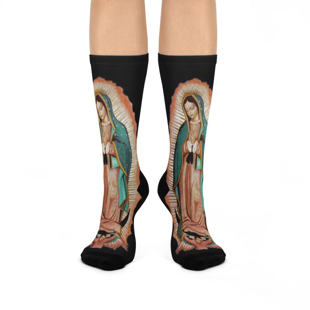 Our Lady of Guadalupe Comfort Cushioned Crew Socks, Catholic Gift ...
