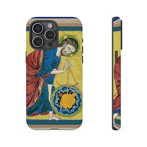 God als schepper telefoonhoesje, iPhone, Google Pixel, Samsung Galaxy, katholiek, priester, diaken, cadeau, middeleeuwse kunst, bijbel, cadeau, beeldende kunst