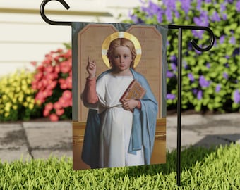 Christ Child Garden & House Flag, Gabriel Tyr, French Fine Art, Catholic Gift, Christian Decor