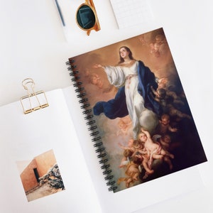 Assumption of the Virgin Mary Spiral Notebook, Ruled Line, Madonna, Catholic Gift, Christian, Priest, Deacon, Aesthetic, Spanish Baroque Art