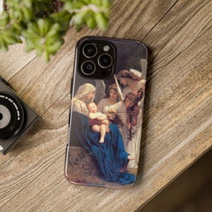 Lied van de engelen telefoonhoesje, iPhone, Google Pixel, Samsung Galaxy, Jezus, Heilige Maagd Maria, Madonna, muziek, muzikanten, viool, cadeau