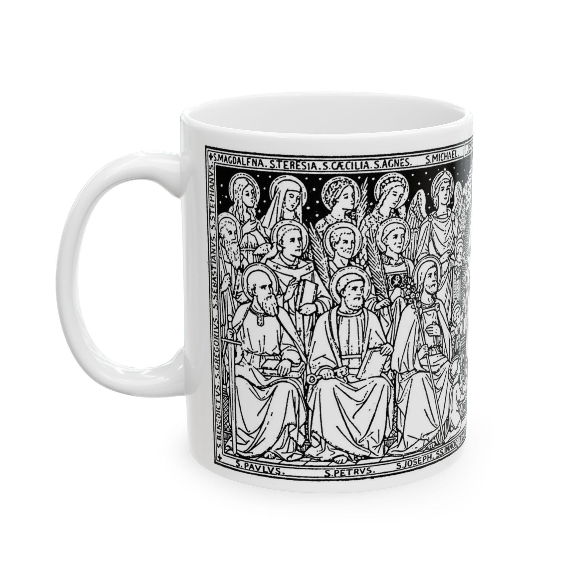 Madonna and Child With Saint and Angels Ceramic Mug 11oz, 15oz, Latin ...