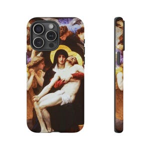 Pieta-telefoonhoesje, iPhone, Google Pixel, Samsung Galaxy, katholiek geschenk, priester, esthetiek, Jezus, vasten, Pasen, William-Adolphe Bouguereau