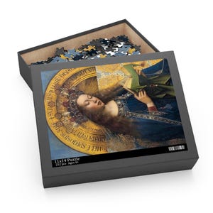 Puzzle della Beata Vergine Maria (120, 252, 500 pezzi), Pala d'altare di Gand, Jan van Eyck, Belle arti olandesi, Cristiano, Dono cattolico, Estetico immagine 5