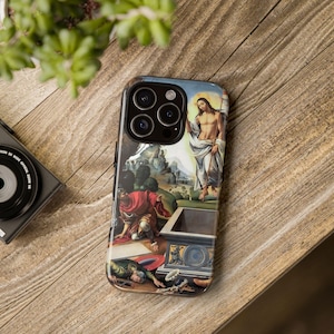 Resurrection Phone Case, iPhone, Google Pixel, Samsung Galaxy, Katholiek cadeau, Pasen, Jezus, Italiaanse renaissancekunst, diaken, priester