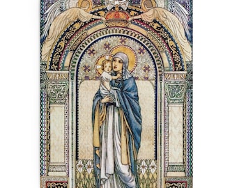 Madonna and Child Puzzle (120, 252, 500-Piece) Catholic, Deacon, Priest Gift, Jesus, Jeanne Labrousse, Art Nouveau, Virgin Mary, Traditional