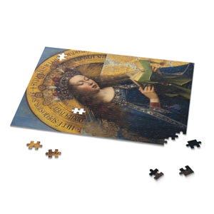 Puzzle della Beata Vergine Maria (120, 252, 500 pezzi), Pala d'altare di Gand, Jan van Eyck, Belle arti olandesi, Cristiano, Dono cattolico, Estetico immagine 6