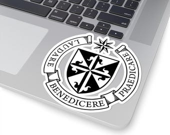 Dominican Order Logo Kiss-Cut Sticker, Catholic, Coat of Arms, Order of Preachers, Priest, Deacon, Ordination Gift, Religious, Traditional