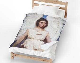 Angel Velveteen Plush Blanket, Abbott Handerson Thayer, Wings, American Fine Art, Traditional Painting, Christian, Catholic Gift, Aesthetic